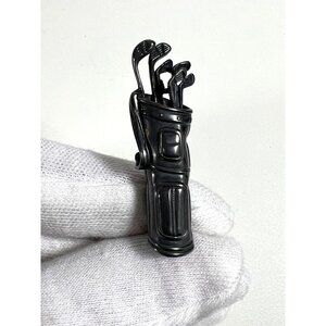 Vintage Beau Sterling Golf Bag Brooch Pin Sterling Silver Sports Jewelry Collect